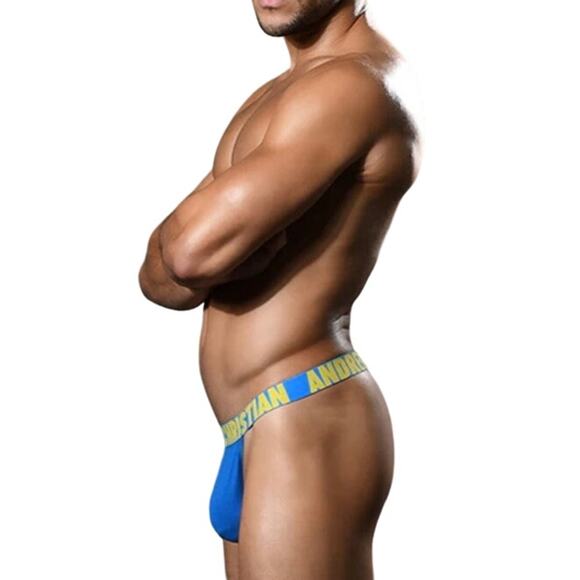 Andrew Christian Happy Y-Back Thong Electric Blue Medium - Picture 4 of 5